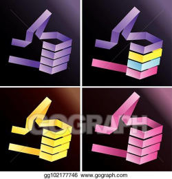 Vector Illustration - Group of origami best choice thumb up. EPS ...