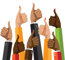 Flat Design Multicultural Group Thumbs premium clipart - ClipartLogo.com