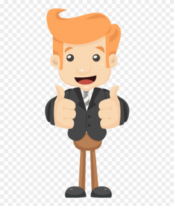 Cartoon Happy Businessman Hands Make Thumbs Up - Vector Graphics, HD ...