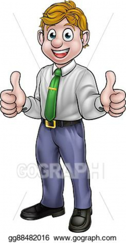 Vector Art - Happy cartoon thumbs up business man. Clipart Drawing ...