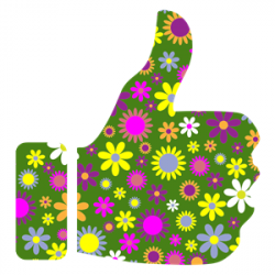 Retro Floral Thumbs Up clipart, cliparts of Retro Floral Thumbs Up ...