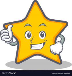 Thumbs up star character cartoon style