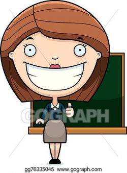 Vector Illustration - Cartoon teacher thumbs up. EPS Clipart ...