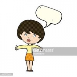 Cartoon Woman Giving Thumbs UP With Speech Bubble stock vectors ...