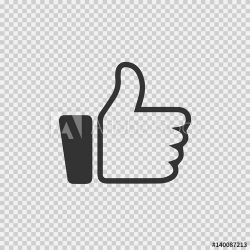 Thumb up vector icon eps 10. Like simple isolated sign ...