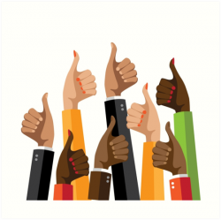 \'Flat design multicultural group thumbs up\' Art Print by Michele Paccione