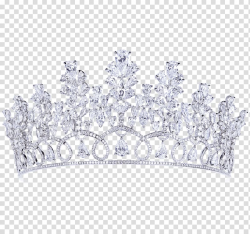 Silver-colored and clear gemstone tiara, Tiara Diamond Crown ...