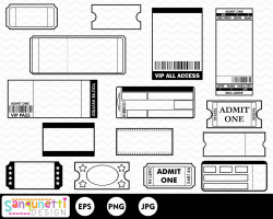Tickets clipart, movie tickets, tickets for party ...