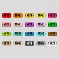 Movie Ticket Clipart, Circus Ticket, Carnival Ticket, Theater Ticket