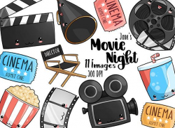 Kawaii Movie Night Clipart - Cute Movie Graphics Download ...