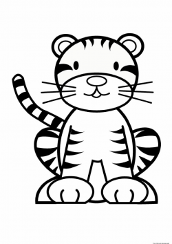 black and white baby tiger clipart - Google Search | Draw: animals ...