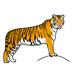Running tiger clipart black and white free - ClipartAndScrap