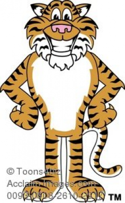 Clip Art Illustration of a Tiger With Hands on Hips