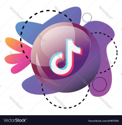 Round tiktok app logo bubble with purple pink and