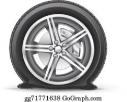 Flat Tire Clip Art - Royalty Free - GoGraph
