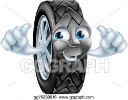 EPS Vector - Cartoon tire mascot. Stock Clipart Illustration ...