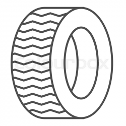 Tire thin line icon. Car wheel vector ... | Stock vector ...