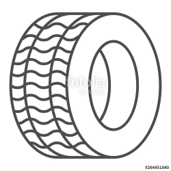 Tire line icon. Automobile wheel vector illustration ...
