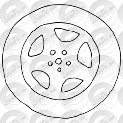Tire Outline for Classroom / Therapy Use - Great Tire Clipart