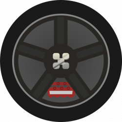 Free Clipart: Dark Simple Car Wheel Tire Rims Side View ...
