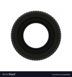 Flat icon of black car tire transport