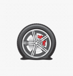Winter Flat Tire On Snow Background - Flat Tire Clip Art ...