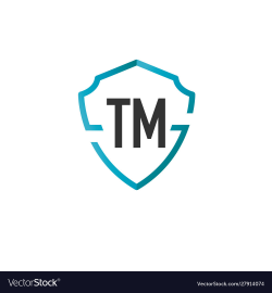 Initials letter tm creative shield design logo