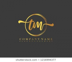 TM initial handwriting logo circle template vector | Logos ...