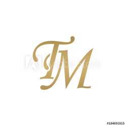 Initial letter TM, overlapping elegant monogram logo, luxury ...