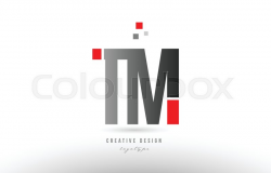 Red grey alphabet letter tm t m logo ... | Stock vector ...