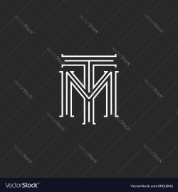 Monogram hipster initials TM logo letters