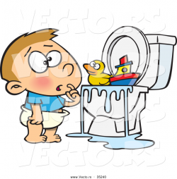 Vector of a Confused Cartoon Boy Looking at His Toys ...