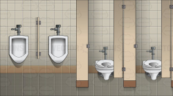 Cartoon Clipart The Interior Of A Mens Public Bathroom ...