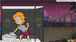 clipart #cartoon A Disgusted Woman Wiping The Toilet Seat ...