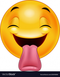Smiley emoticon sticking out a tongue