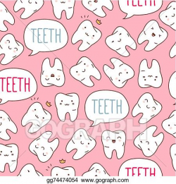 Vector Art - Seamless colorful teeth pattern. vector ...
