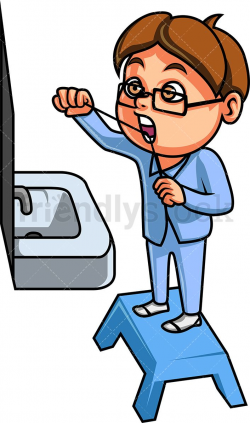 Kid Flossing His Teeth | Tooth cartoon, Kids vector, Clip art