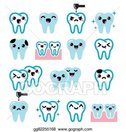 Vector Stock - Kawaii tooth, cute teeth character. Clipart ...