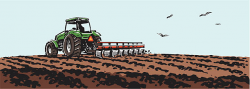 Tractor plowing a field. » Clipart Station