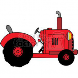 Vintage Red Farm Tractor clipart. Royalty-free clipart # 379329