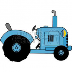 Vintage Blue Farm Tractor clipart. Royalty-free clipart # 379381