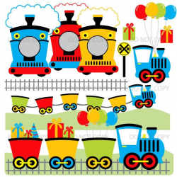 Train clipart, choo choo train clip art, birthday party, all ...