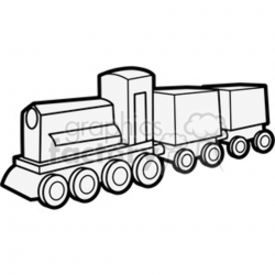 outline of wooden train illustration graphic clipart. Royalty-free clipart  # 398067