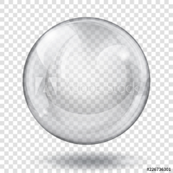 Big translucent gray sphere with glares and shadow on ...