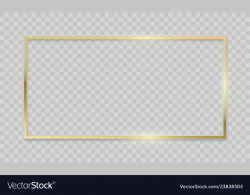 Gold frame on transparent background realistic