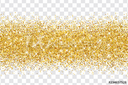 Gold glitter on transparent background. Vector shine border ...
