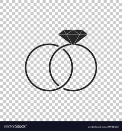 Wedding rings icon on transparent background