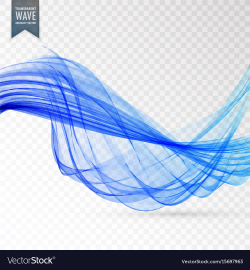 Abstract blue wave transparent background design