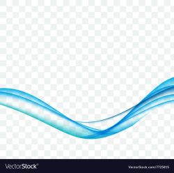 Abstract Blue Wave on Transparent Background