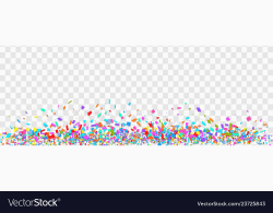 Colorful paper confetti on transparent background